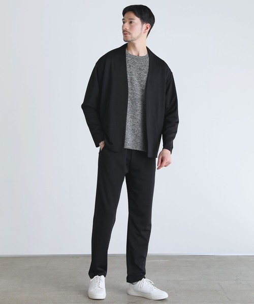 SPU(スプ)の「メランジパイルニット半袖クルーネックTシャツ(Tシャツ/カットソー・メンズ・ネイビー/ブラウン/ブラック/グレー・S/M/L/XL)」の7枚目の写真