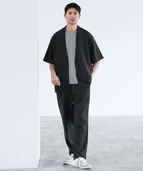 SPU(スプ)の「メランジパイルニット半袖クルーネックTシャツ(Tシャツ/カットソー・メンズ・ネイビー/ブラウン/ブラック/グレー・S/M/L/XL)」の11枚目の写真