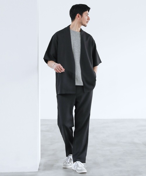 SPU(スプ)の「メランジパイルニット半袖クルーネックTシャツ(Tシャツ/カットソー・メンズ・ネイビー/ブラウン/ブラック/グレー・S/M/L/XL)」の12枚目の写真