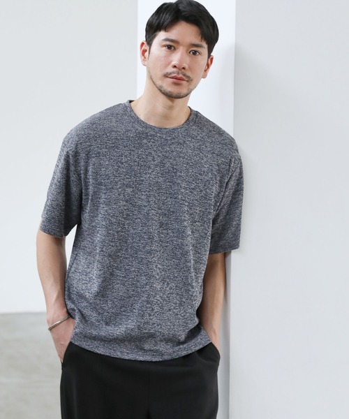セール】メランジパイルニット半袖クルーネックTシャツ（Tシャツ