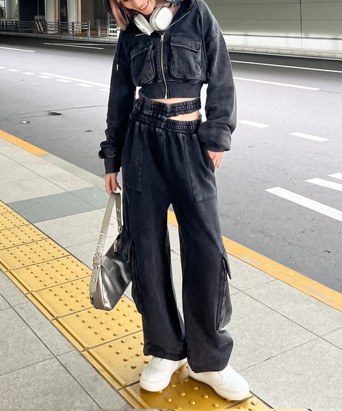 SPIRALGIRL（スパイラルガール）の「立体ポケットドロストスウェットパンツ（スウェットパンツ・レディース・ブラック/ブラウン/ネイビー・FREE）」の21枚目の写真