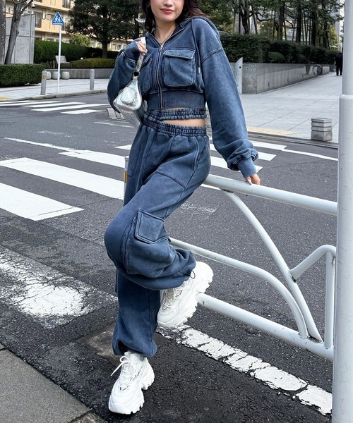 SPIRALGIRL（スパイラルガール）の「立体ポケットドロストスウェットパンツ（スウェットパンツ・レディース・ブラック/ブラウン/ネイビー・FREE）」の9枚目の写真
