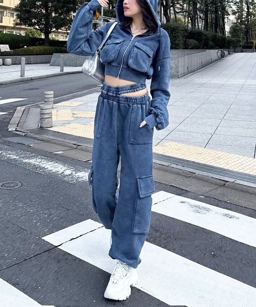 SPIRALGIRL（スパイラルガール）の「立体ポケットドロストスウェットパンツ（スウェットパンツ・レディース・ブラック/ブラウン/ネイビー・FREE）」の12枚目の写真