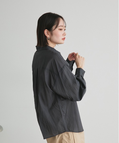 ad thie(アドティエ)の「シアーワッシャー オーバーサイズシャツ(シャツ/ブラウス・レディース・ブラック/ライトブルー/ピンク/ライトグリーン/オフホワイト・FREE)」の16枚目の写真