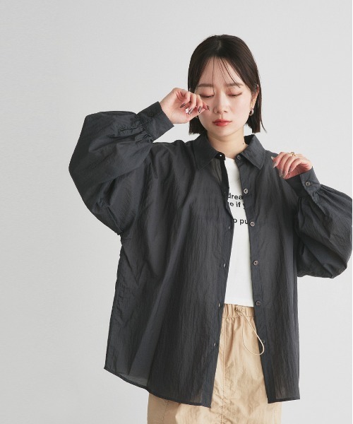 ad thie(アドティエ)の「シアーワッシャー オーバーサイズシャツ(シャツ/ブラウス・レディース・ブラック/ライトブルー/ピンク/ライトグリーン/オフホワイト・FREE)」の18枚目の写真