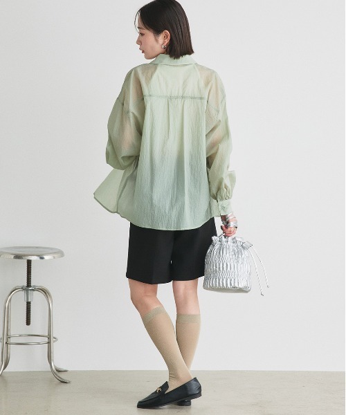 ad thie(アドティエ)の「シアーワッシャー オーバーサイズシャツ(シャツ/ブラウス・レディース・ブラック/ライトブルー/ピンク/ライトグリーン/オフホワイト・FREE)」の19枚目の写真