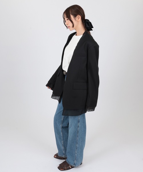 SUWDEE(スーディー)の「docking no color jacket(ノーカラージャケット・レディース・ブラック・FREE)」の7枚目の写真