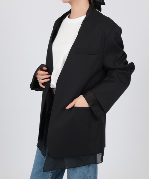 SUWDEE(スーディー)の「docking no color jacket(ノーカラージャケット・レディース・ブラック・FREE)」の11枚目の写真