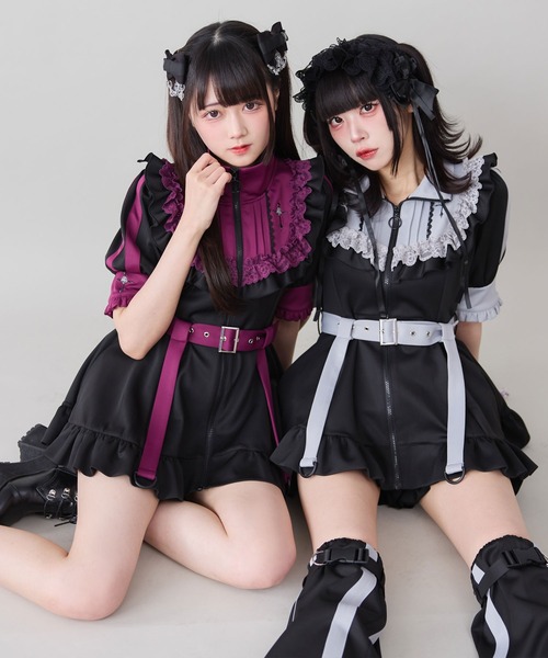 セール】十字架刺繍フリルシスタージャージワンピース（ワンピース