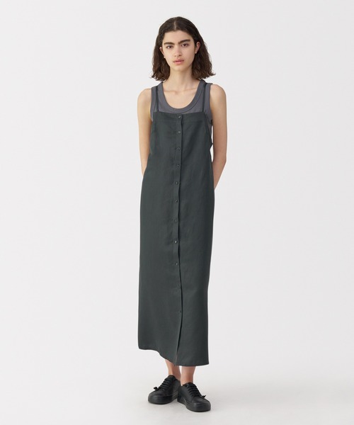 MUJI Labo(ムジラボ)の「〔MUJI Labo〕婦人 リネンシルクワンピース(シャツワンピース・レディース・ネイビー/スミクロ・S/M/L/XL)」の1枚目の写真