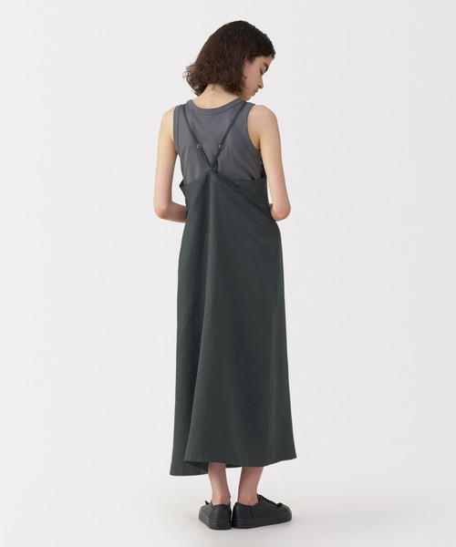 新品　MUJI Labo　現行品　リネンシルク　キャミワンピース　ネイビー　L 婦人 リネンシルクワンピース | 無印良品