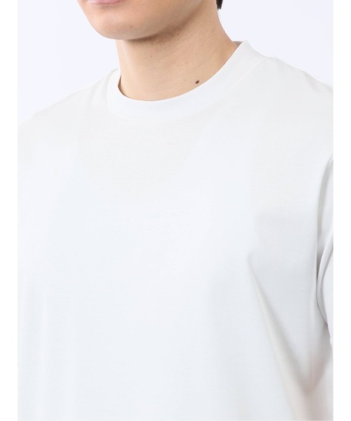 TAKA-Q（タカキュー）の「【ストレッチ ウォッシャブル】m.f.エディトリアル メンズ 【DRESS T-SHIRT】綿ストレッチ スロープネック半袖Tシャツ（Tシャツ/カットソー・メンズ・グレー/ブラック/ホワイト/ネイビー・MEDIUM/LARGE/X-LARGE）」の6枚目の写真