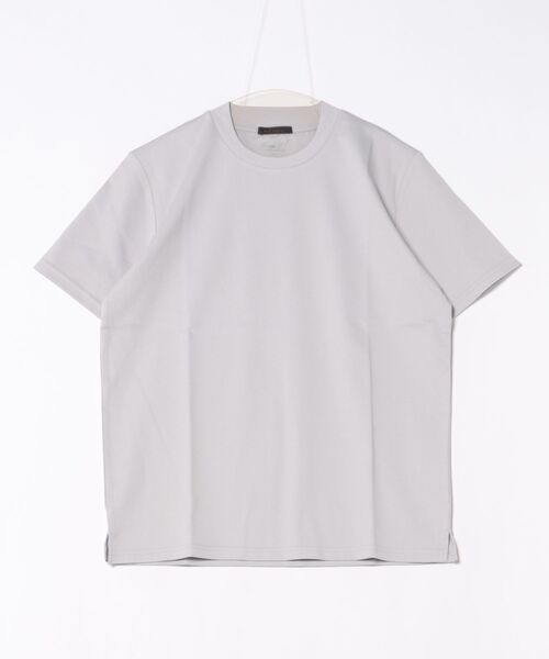 TAKA-Q（タカキュー）の「【ストレッチ ウォッシャブル】m.f.エディトリアル メンズ 【DRESS T-SHIRT】綿ストレッチ スロープネック半袖Tシャツ（Tシャツ/カットソー・メンズ・グレー/ブラック/ホワイト/ネイビー・MEDIUM/LARGE/X-LARGE）」の18枚目の写真