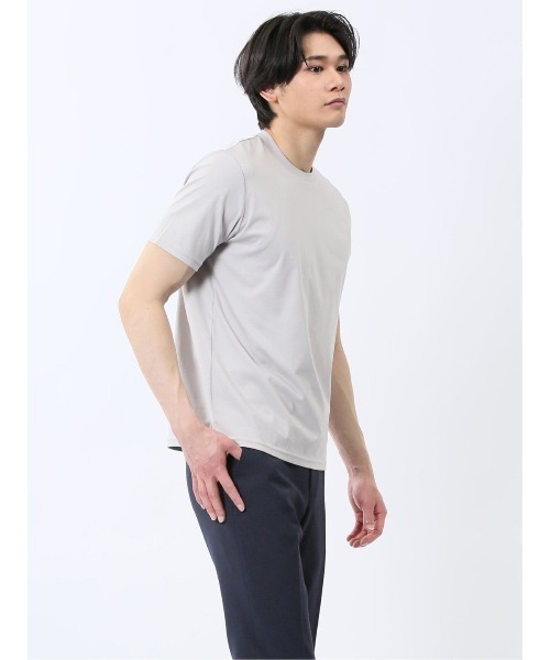 TAKA-Q（タカキュー）の「【ストレッチ ウォッシャブル】m.f.エディトリアル メンズ 【DRESS T-SHIRT】綿ストレッチ スロープネック半袖Tシャツ（Tシャツ/カットソー・メンズ・グレー/ブラック/ホワイト/ネイビー・MEDIUM/LARGE/X-LARGE）」の11枚目の写真
