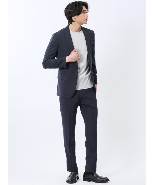 TAKA-Q（タカキュー）の「【ストレッチ ウォッシャブル】m.f.エディトリアル メンズ 【DRESS T-SHIRT】綿ストレッチ スロープネック半袖Tシャツ（Tシャツ/カットソー・メンズ・グレー/ブラック/ホワイト/ネイビー・MEDIUM/LARGE/X-LARGE）」の12枚目の写真