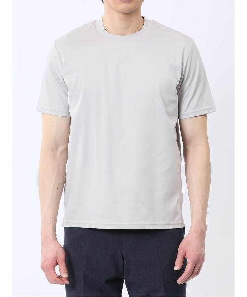 TAKA-Q（タカキュー）の「【ストレッチ ウォッシャブル】m.f.エディトリアル メンズ 【DRESS T-SHIRT】綿ストレッチ スロープネック半袖Tシャツ（Tシャツ/カットソー・メンズ・グレー/ブラック/ホワイト/ネイビー・MEDIUM/LARGE/X-LARGE）」の13枚目の写真