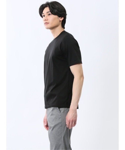 TAKA-Q（タカキュー）の「【ストレッチ ウォッシャブル】m.f.エディトリアル メンズ 【DRESS T-SHIRT】綿ストレッチ スロープネック半袖Tシャツ（Tシャツ/カットソー・メンズ・グレー/ブラック/ホワイト/ネイビー・MEDIUM/LARGE/X-LARGE）」の19枚目の写真