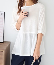 ✨美品✨ YOKOCHAN ペプラム ギャザー フレア カットソー 白 38 ペプラム」に該当するファッション通販 - ZOZOTOWN