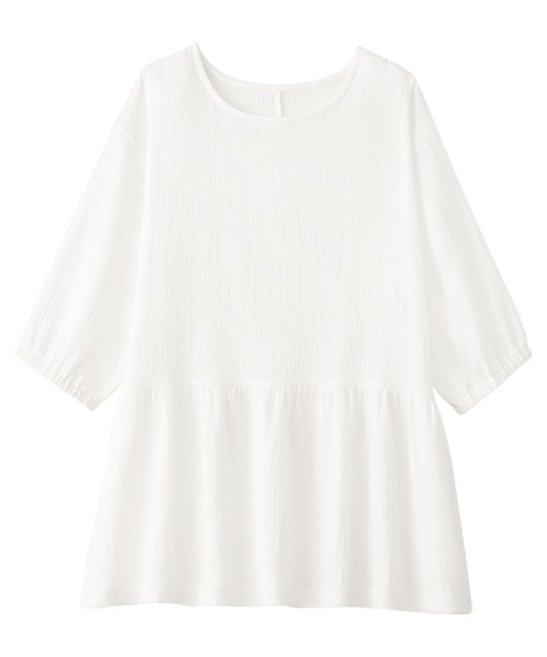Viola e Viola(ヴィオラエヴィオラ)の「ジャカードペプラムトップス(Tシャツ/カットソー・レディース・ブラック/ミント/ホワイト・L/LL/M/3L)」の16枚目の写真