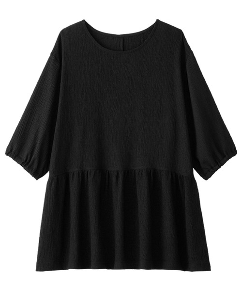 Viola e Viola(ヴィオラエヴィオラ)の「ジャカードペプラムトップス(Tシャツ/カットソー・レディース・ブラック/ミント/ホワイト・L/LL/M/3L)」の17枚目の写真
