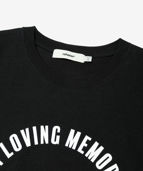 rehacer(レアセル)の「rehacer : Classical College Logo Relax Fit T-shirt / クラシカル カレッジロゴ リラックス フィット Tシャツ(Tシャツ/カットソー・メンズ・ブラック/ホワイト・X-LARGE/LARGE/MEDIUM)」の8枚目の写真