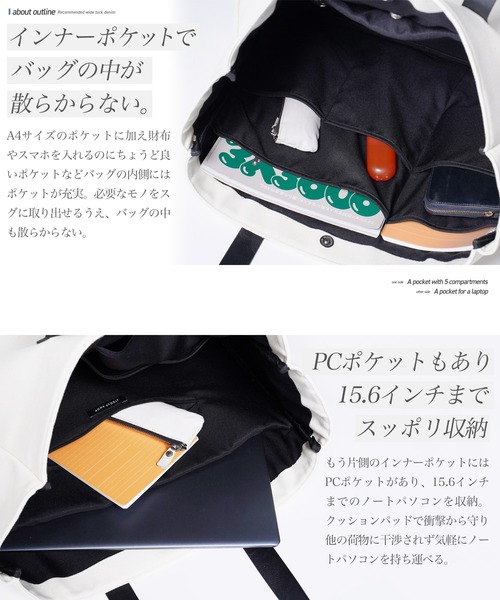 jiggys shop(ジギーズショップ)の「キャンバスxPUレザー トートバッグ(トートバッグ・メンズ・オフホワイト/ブラック・FREE)」の5枚目の写真