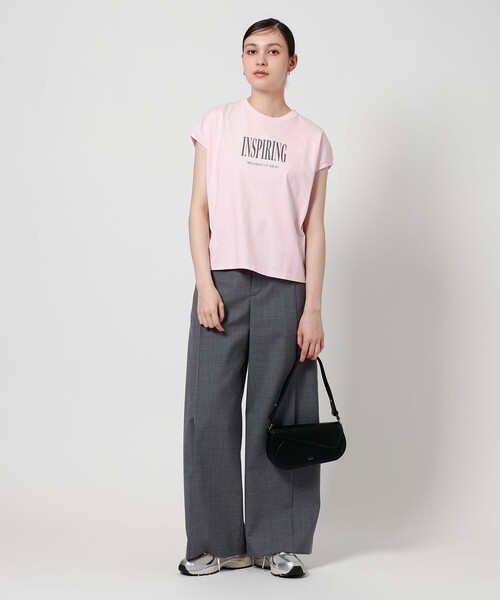 BEAUTY&YOUTH UNITED ARROWS(ビューティーアンドユースユナイテッドアローズ)の「コットン ロゴプリント フレンチスリーブ Tシャツ(Tシャツ/カットソー・レディース・ナチュラル/オフホワイト/ダークグレー/ライトピンク・FREE)」の17枚目の写真