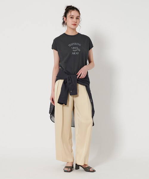 BEAUTY&YOUTH UNITED ARROWS(ビューティーアンドユースユナイテッドアローズ)の「コットン ロゴプリント フレンチスリーブ Tシャツ(Tシャツ/カットソー・レディース・ナチュラル/オフホワイト/ダークグレー/ライトピンク・FREE)」の14枚目の写真