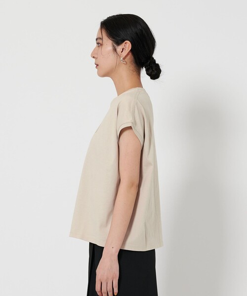 BEAUTY&YOUTH UNITED ARROWS(ビューティーアンドユースユナイテッドアローズ)の「コットン ロゴプリント フレンチスリーブ Tシャツ(Tシャツ/カットソー・レディース・ナチュラル/オフホワイト/ダークグレー/ライトピンク・FREE)」の12枚目の写真