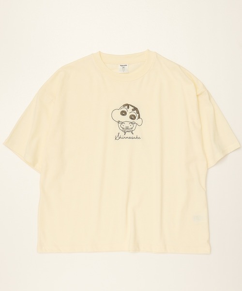 ALWAYS GOOD TIME（オルウェイズグッドタイム）の「【クレヨンしんちゃん】天竺 総柄/刺繍/発砲プリント WIDEシルエット半袖Ｔシャツ（Tシャツ/カットソー・レディース・ブルー系/ミント/オートミール/クリーム/ベージュ/レッド/スミクロ/アクア・M/L）」の9枚目の写真