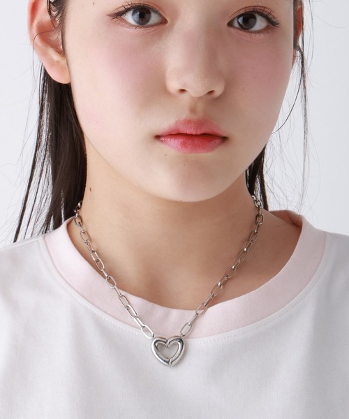 repipi armario(レピピ アルマリオ)の「ハートチェーンマグネックレス(ネックレス・キッズ・シルバー・FREE)」の1枚目の写真