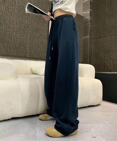 DECADE CLASSIC(ディケイド クラシック)の「【DECADE CLASSIC】ハイウエストイージーワイドパンツ(スウェットパンツ・レディース・グレー/ワインレッド/ブラック/ダークグレー/ネイビー/ライトグレー・MEDIUM/LARGE)」の5枚目の写真