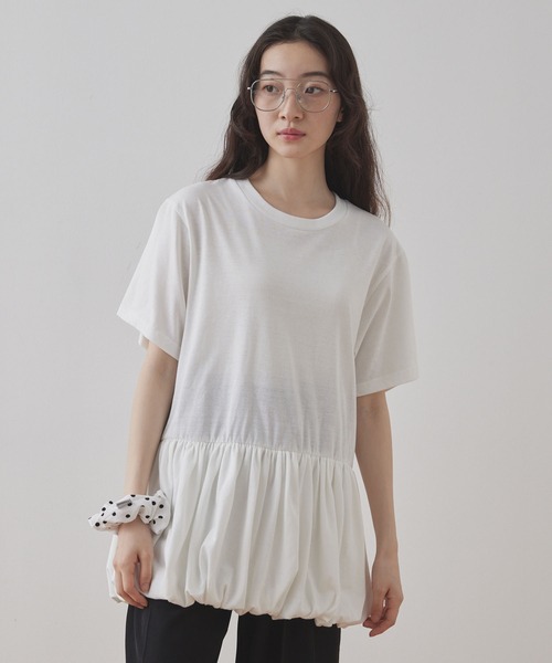 Unblend(アンブレンド)の「【Unblend】バルーン切り替え クルーネック半袖Tシャツ(Tシャツ/カットソー・レディース・オフホワイト/ブラック・FREE)」の18枚目の写真