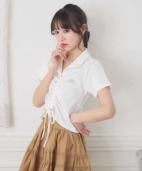 ems excite(エムズエキサイト)の「フロントドロストテレコCT(Tシャツ/カットソー・レディース・ブラック/オフホワイト/ブルー・FREE)」の18枚目の写真