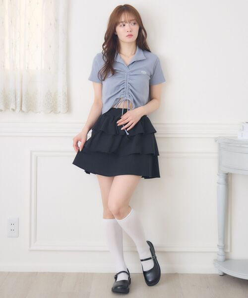 ems excite(エムズエキサイト)の「フロントドロストテレコCT(Tシャツ/カットソー・レディース・ブラック/オフホワイト/ブルー・FREE)」の20枚目の写真