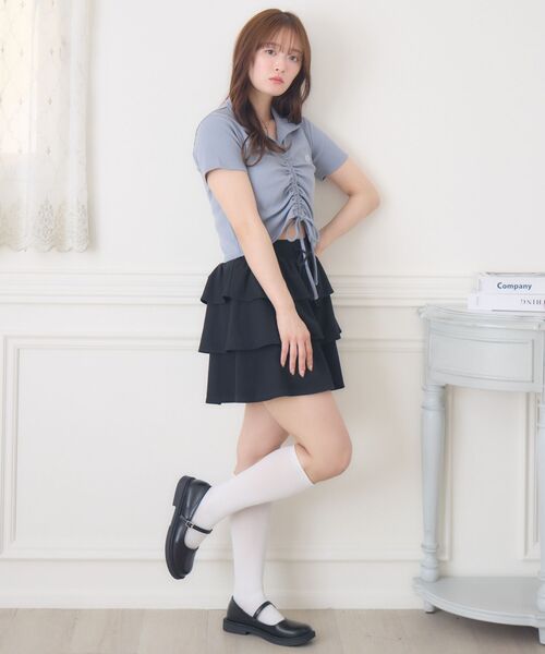 ems excite(エムズエキサイト)の「フロントドロストテレコCT(Tシャツ/カットソー・レディース・ブラック/オフホワイト/ブルー・FREE)」の21枚目の写真
