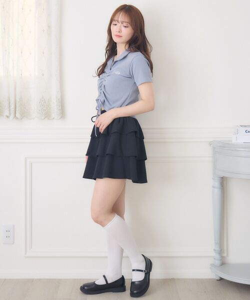 ems excite(エムズエキサイト)の「フロントドロストテレコCT(Tシャツ/カットソー・レディース・ブラック/オフホワイト/ブルー・FREE)」の22枚目の写真