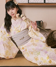 HEIHEI イエローチェック 浴衣 浴衣セット】 HEIHEIオリジナル浴衣&リバーシブル帯に人気