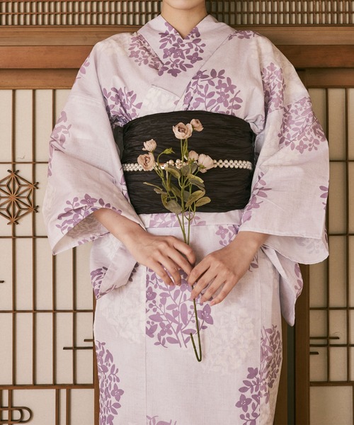 下駄付き浴衣5点セット 浴衣・兵児帯・下駄・腰紐2本《2025新作