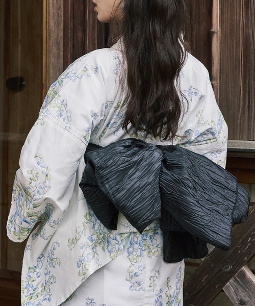 下駄付き浴衣5点セット 浴衣・兵児帯・下駄・腰紐2本《2025新作