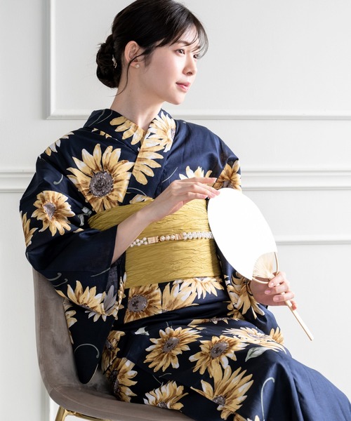 CELEN（セレン）の「【下駄付き/兵児帯ゆかた5点セット】浴衣・兵児帯