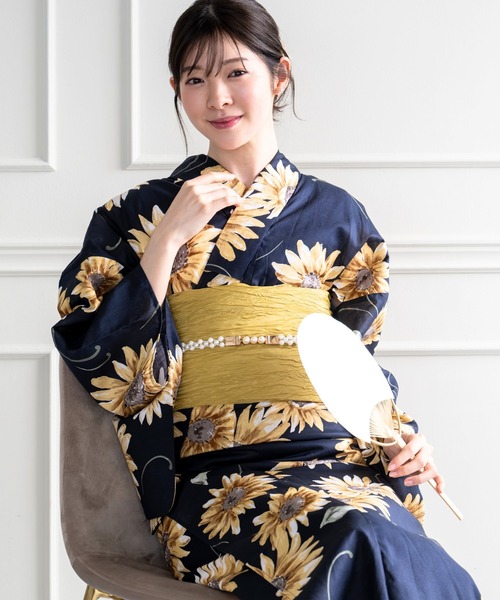 CELEN（セレン）の「【下駄付き/兵児帯ゆかた5点セット】浴衣・兵児帯