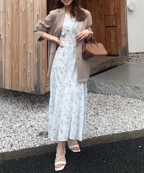 フリル 半袖 ワンピース ロング丈 パーティ 3色 納期40日】ふわふわ サマ―半袖ワンピース 3色 春夏 miss point