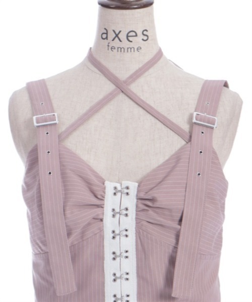 axes femme（アクシーズファム）の「コルセット風デザインビスチェ（ベスト・レディース・ピンク/ネイビー/ブラック・FREE）」の12枚目の写真