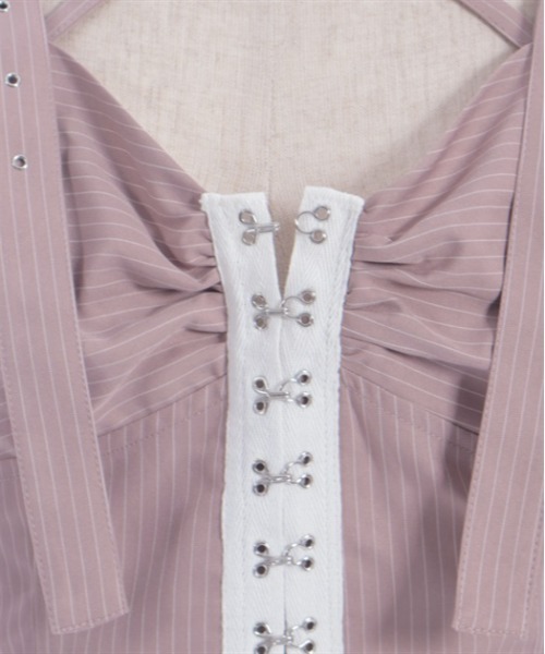 axes femme（アクシーズファム）の「コルセット風デザインビスチェ（ベスト・レディース・ピンク/ネイビー/ブラック・FREE）」の14枚目の写真