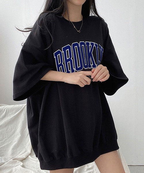 NinaetLina(ニナエリナ)の「BROOKLYNプリントオーバーTシャツ(Tシャツ/カットソー・レディース・グレー/ブラック/ネイビー/アイボリー・FREE)」の11枚目の写真
