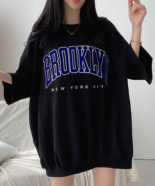 NinaetLina(ニナエリナ)の「BROOKLYNプリントオーバーTシャツ(Tシャツ/カットソー・レディース・グレー/ブラック/ネイビー/アイボリー・FREE)」の10枚目の写真