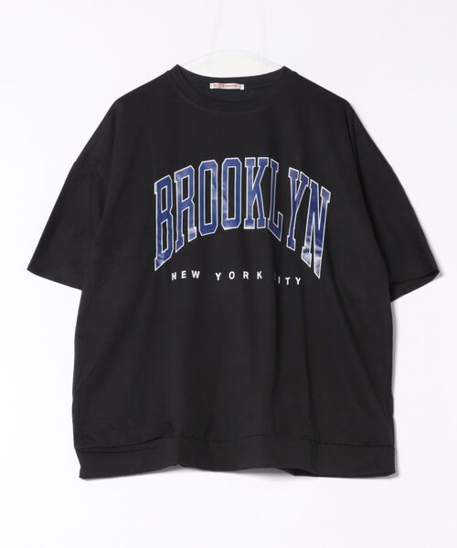 NinaetLina(ニナエリナ)の「BROOKLYNプリントオーバーTシャツ(Tシャツ/カットソー・レディース・グレー/ブラック/ネイビー/アイボリー・FREE)」の22枚目の写真