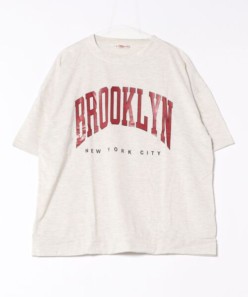 NinaetLina(ニナエリナ)の「BROOKLYNプリントオーバーTシャツ(Tシャツ/カットソー・レディース・グレー/ブラック/ネイビー/アイボリー・FREE)」の21枚目の写真