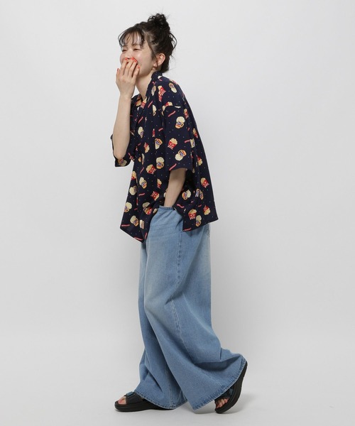 WIGGLE WIGGLE(ウィグルウィグル)の「【wiggle wiggle(ウィグルウィグル)】コラボ アソートパターンシャツ(シャツ/ブラウス・レディース・ブラック/ネイビー/クリーム・MEDIUM/LARGE)」の5枚目の写真